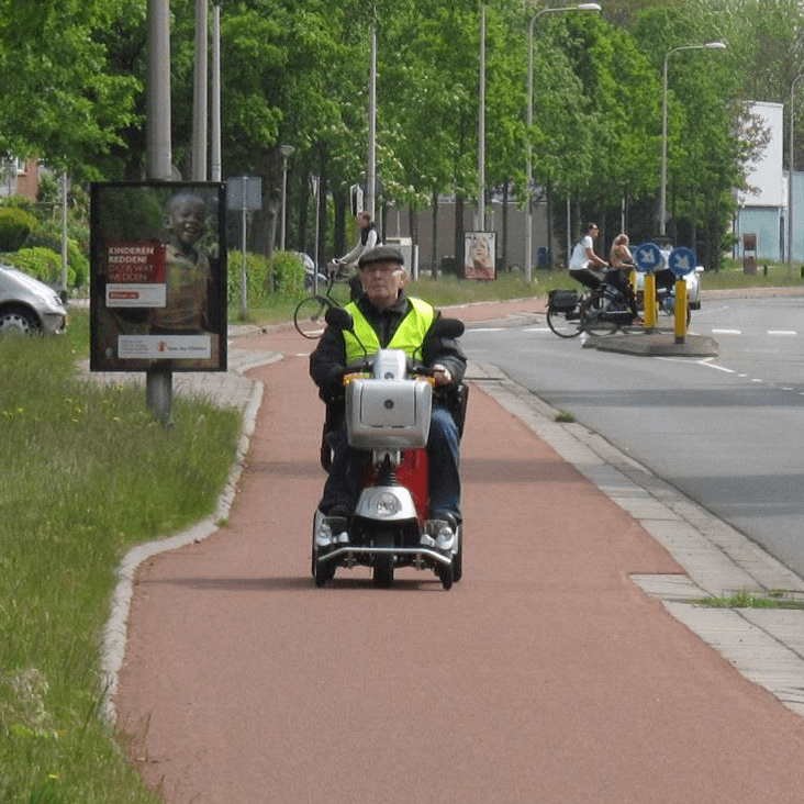 Elderly Man On Bike Path Copy