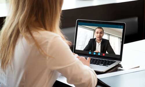 Laptop interview for website
