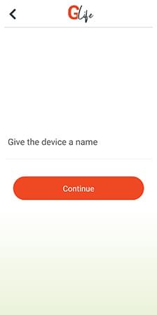 Vælg navn til enheden i GLife app