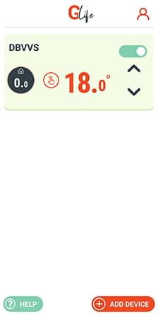 Oversigt over enheder i GLife app