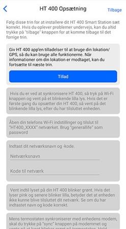 Giv tilladelser under HT400 opsætningen