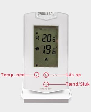 Guide til at nulstille HT500 termostat