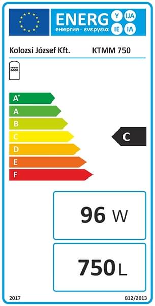 Energimærke C til isoleret akkumuleringstank. 750 liter.