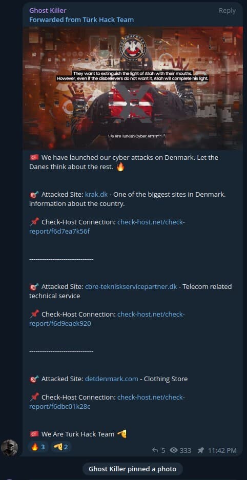 TurkHackTeam announces DDOS attacks against Denmark