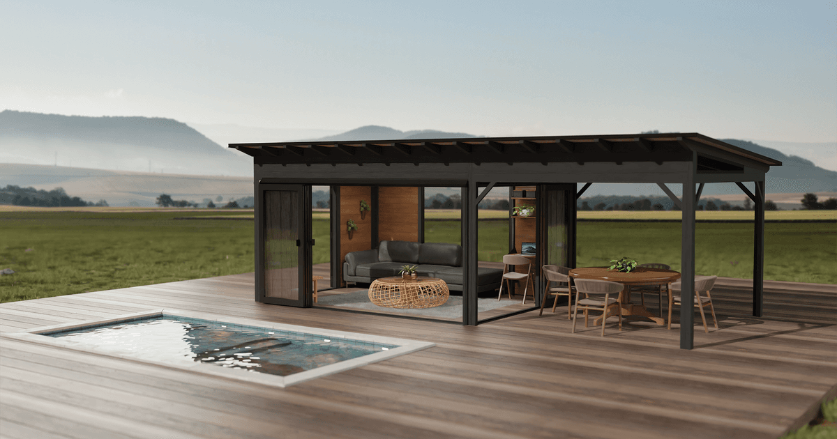 Pool Veranda Probuilt Pool & Patio | The Duke Veranda