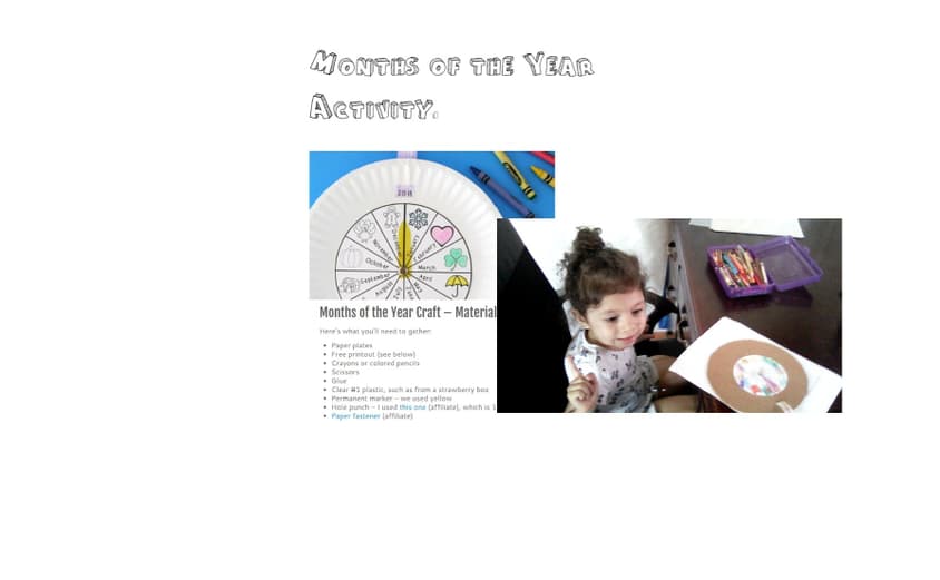 Ana working hard on her months of the year