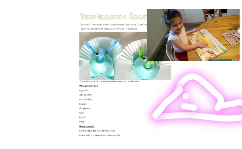 Barbara enjoyed the activity on the Triceratops