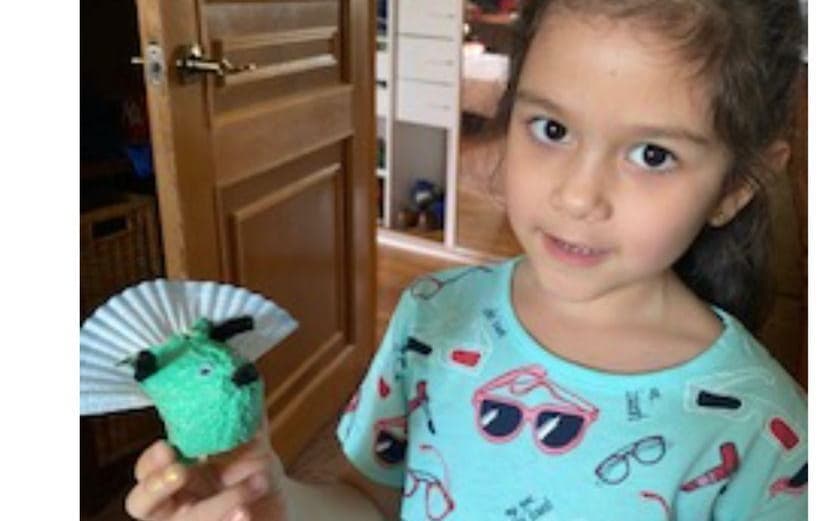 Manuella made her very own Triceratops