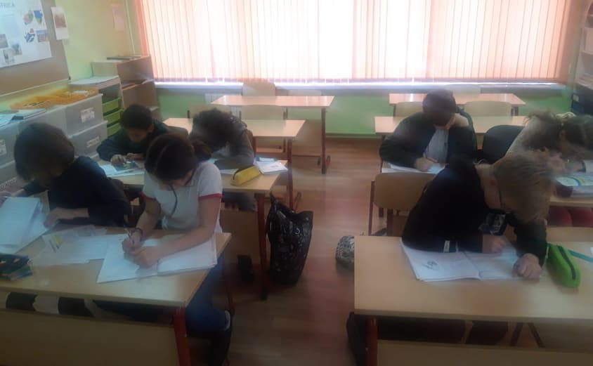 Year 7s working hard