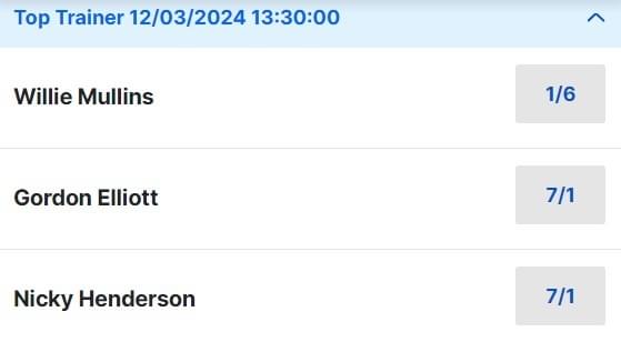 2024 Cheltenham Festival Top Trainer Odds