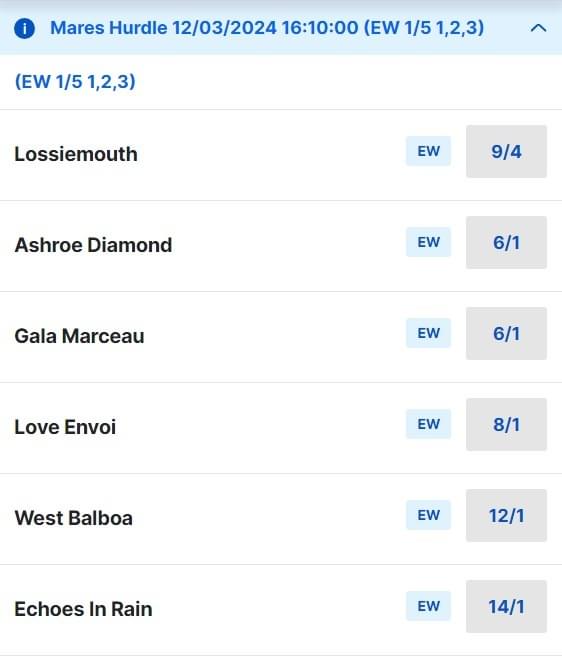 2024 Cheltenham Mares' Hurdle Betting Odds