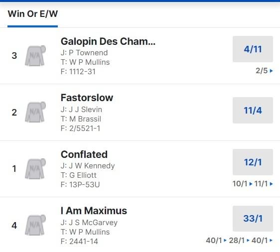 2024 Dublin Racing Festival - Irish Gold Cup Odds