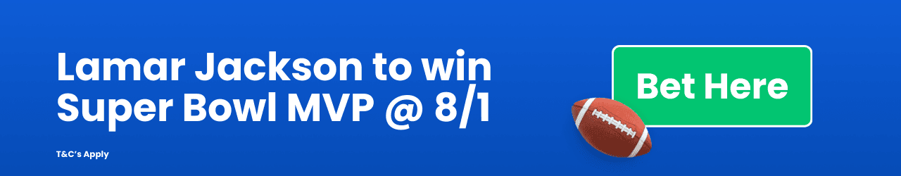 Lamar Jackson to win Super Bowl MVP Add to betslip Lamar Jackson to win Super Bowl MVP Add to betslip