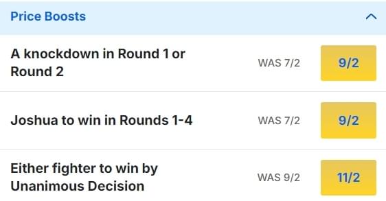 Anthony Joshua v Daniel Dubois Odds Price Boosts Anthony Joshua v Daniel Dubois Odds Price Boosts