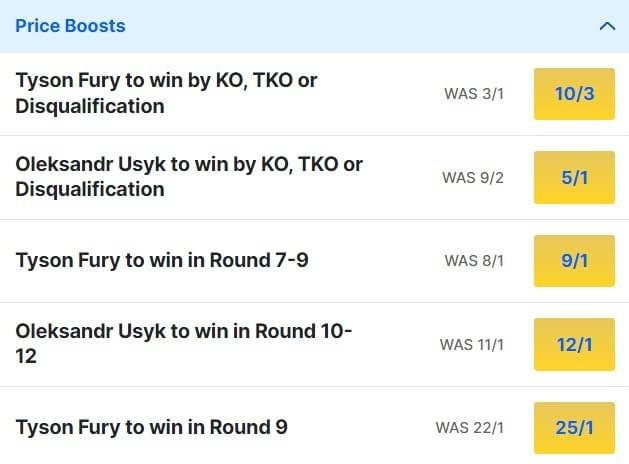Tyson Fury v Oleksandr Uysk Odds Price Boosts Tyson Fury v Oleksandr Uysk Odds Price Boosts