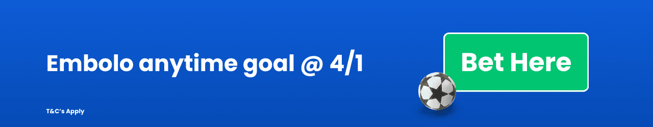 Embolo anytime goal Add to betslip Embolo anytime goal Add to betslip
