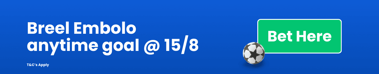 Breel Embolo anytime goal Add to Betslip Breel Embolo anytime goal Add to Betslip