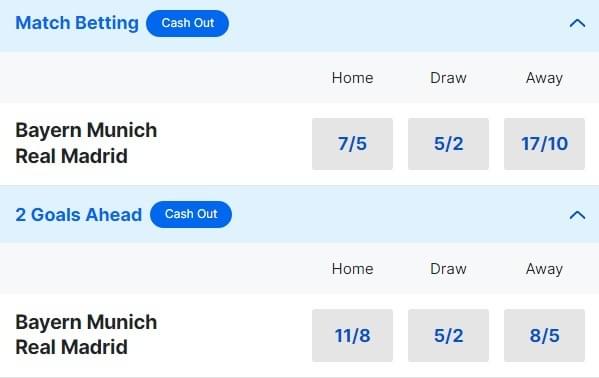 Bayern Munich v Real Madrid Betting Odds Champions League Semi Final 2023 24 Bayern Munich v Real Madrid Betting Odds Champions League Semi Final 2023 24