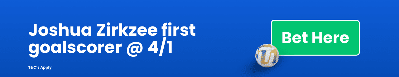 Joshua Zirkzee first goalscorer Add to betslip Joshua Zirkzee first goalscorer Add to betslip