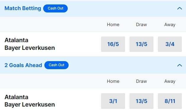 Europa League Final Betting Odds Atalanta v Bayer Leverkusen Europa League Final Betting Odds Atalanta v Bayer Leverkusen
