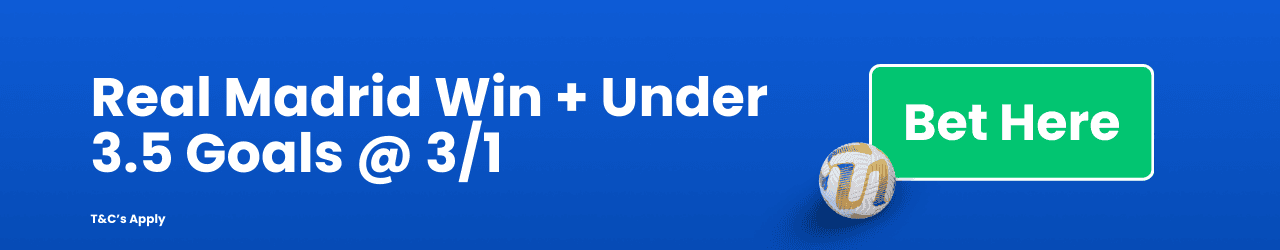 Real Madrid Win Under 3.5 Goals Add to betslip Real Madrid Win Under 3.5 Goals Add to betslip