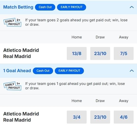 Atlético Madrid v Real Madrid Betting Odds La Liga 2024 25 Atlético Madrid v Real Madrid Betting Odds La Liga 2024 25