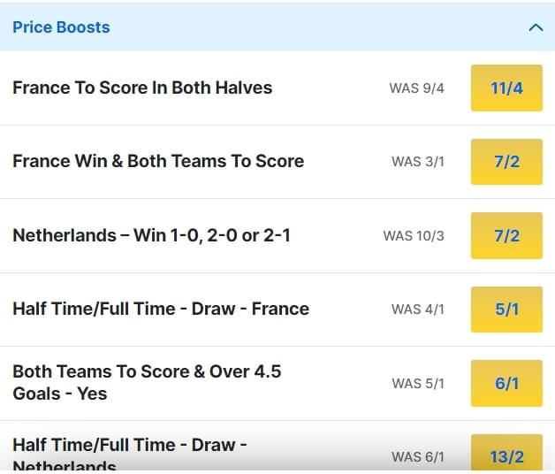 Netherlands v France Odds Price Boosts Euro 2024 Group D Netherlands v France Odds Price Boosts Euro 2024 Group D
