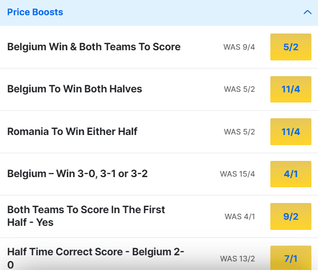 Belgium v Romania Odds Price Boosts Euro 2024 Group E Belgium v Romania Odds Price Boosts Euro 2024 Group E