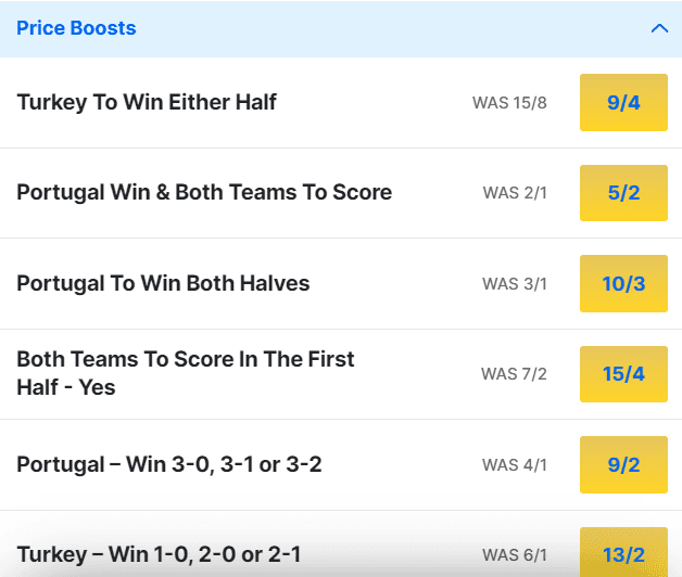 Turkey v Portugal Odds Price Boosts Euro 2024 Group F Turkey v Portugal Odds Price Boosts Euro 2024 Group F