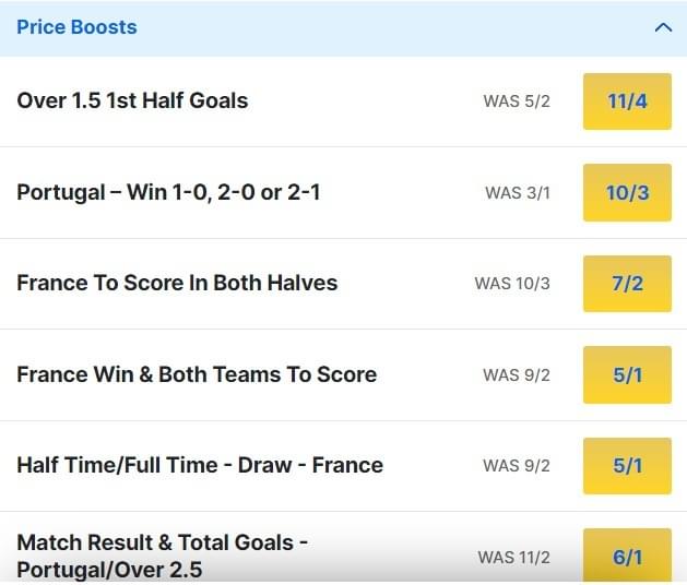 Portugal v France Odds Price Boosts Euro 2024 Quarter Final Portugal v France Odds Price Boosts Euro 2024 Quarter Final