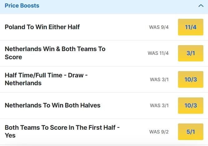 Poland v Netherlands Odds Price Boosts Euro 2024 Poland v Netherlands Odds Price Boosts Euro 2024