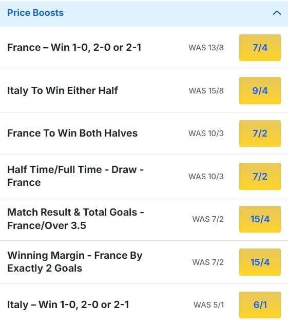 France v Italy Odds Price Boosts Nations League 2024 25 France v Italy Odds Price Boosts Nations League 2024 25