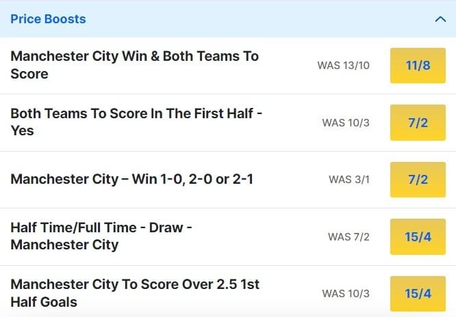 Man City v West Ham Odds Price Boosts Premier League 2023 24 Man City v West Ham Odds Price Boosts Premier League 2023 24