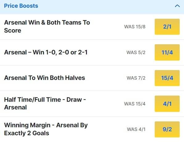 Tottenham v Arsenal Odds Price Boosts Premier League 2023 24 Tottenham v Arsenal Odds Price Boosts Premier League 2023 24