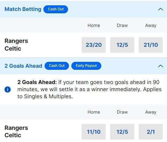 Rangers v Celtic Betting Odds SPL 2023 24 Rangers v Celtic Betting Odds SPL 2023 24