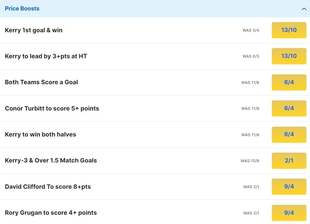 Armagh v Kerry Odds Price Boosts 2024 All Ireland Semi Final Armagh v Kerry Odds Price Boosts 2024 All Ireland Semi Final