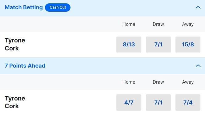 Cork v Tyrone Betting Odds All Ireland Groups 2024 Cork v Tyrone Betting Odds All Ireland Groups 2024