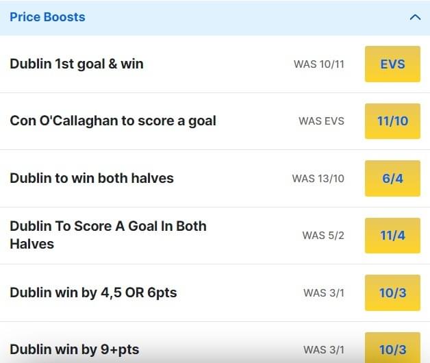 Dublin v Galway Odds Price Boosts 2024 All Ireland Quarter Final Dublin v Galway Odds Price Boosts 2024 All Ireland Quarter Final
