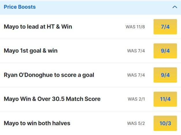 Galway v Mayo Odds Price Boosts 2024 Connacht Final Galway v Mayo Odds Price Boosts 2024 Connacht Final