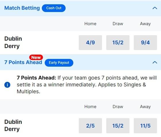 Dublin v Derry Betting Odds - Division 1 National League Final