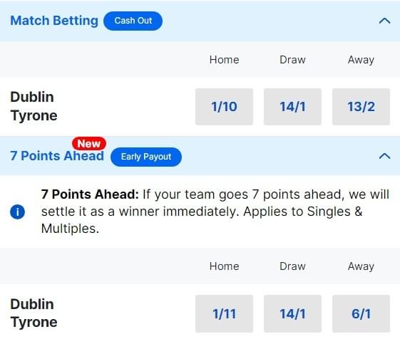 Dublin v Tyrone Betting Odds - 2024 Allianz Football League Division 1