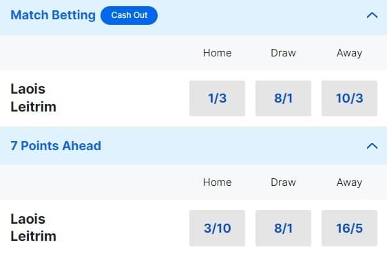 Laois v Leitrim Betting Odds Allianz Football League Division 4 Final 2024 Laois v Leitrim Betting Odds Allianz Football League Division 4 Final 2024