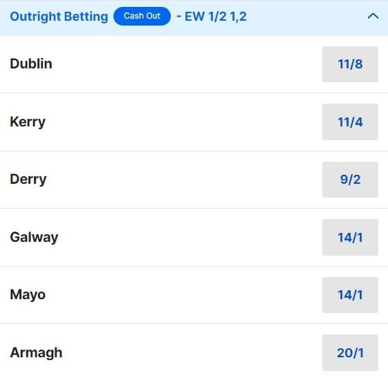2024 All Ireland Football Betting Odds 2024 All Ireland Football Betting Odds