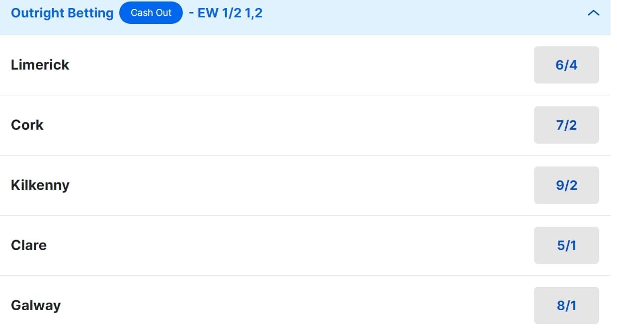 2025 All Ireland Hurling Odds 2025 All Ireland Hurling Odds