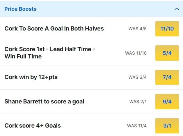 Cork v Dublin Odds Price Boosts All Ireland Hurling Quarter Final 2024 Cork v Dublin Odds Price Boosts All Ireland Hurling Quarter Final 2024