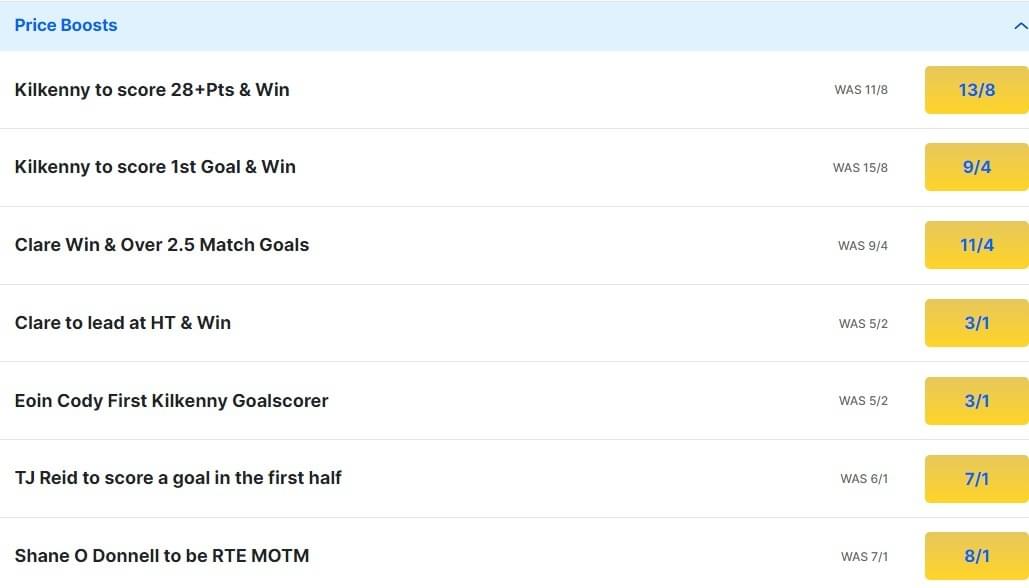 Kilkenny v Cork Odds Price Boosts 2024 All Ireland Hurling Semi Final Kilkenny v Cork Odds Price Boosts 2024 All Ireland Hurling Semi Final