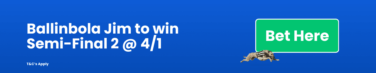 Ballinbola Jim to win Semi Final 2 41 Add to Betslip Ballinbola Jim to win Semi Final 2 41 Add to Betslip