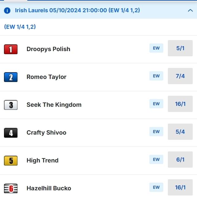 2024 Irish Laurels Final Betting Odds 2024 Irish Laurels Final Betting Odds