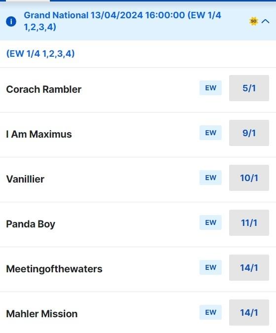 Aintree Grand National Odds 2024 Aintree Grand National Odds 2024