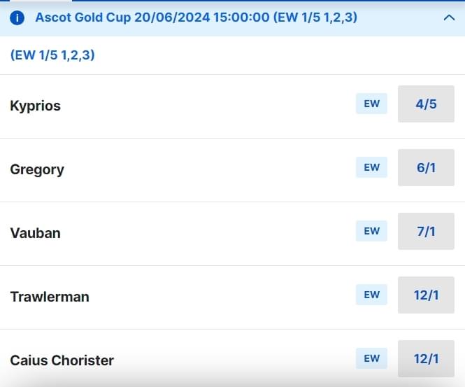 Ascot Gold Cup Odds Ascot Gold Cup Odds